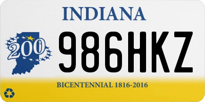 IN license plate 986HKZ