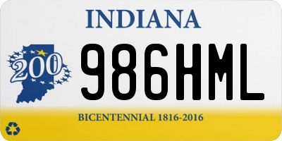 IN license plate 986HML