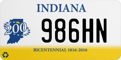 IN license plate 986HN