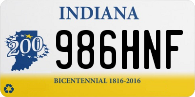 IN license plate 986HNF