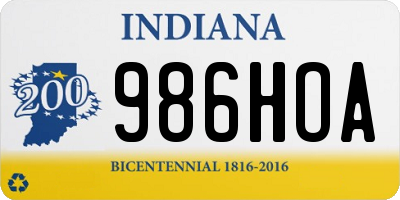 IN license plate 986HOA
