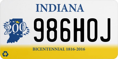 IN license plate 986HOJ