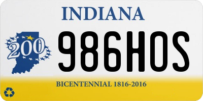 IN license plate 986HOS