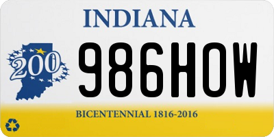 IN license plate 986HOW