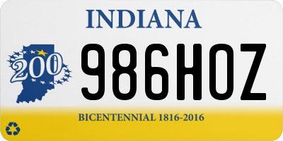 IN license plate 986HOZ