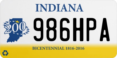 IN license plate 986HPA