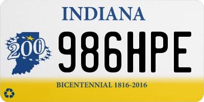 IN license plate 986HPE