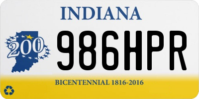 IN license plate 986HPR