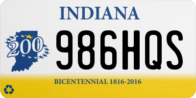 IN license plate 986HQS