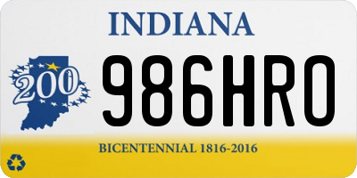 IN license plate 986HRO