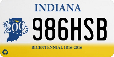 IN license plate 986HSB