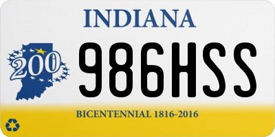 IN license plate 986HSS