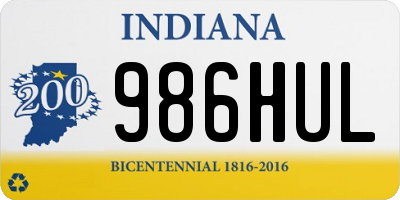 IN license plate 986HUL