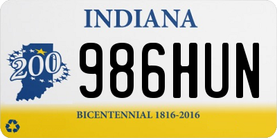 IN license plate 986HUN