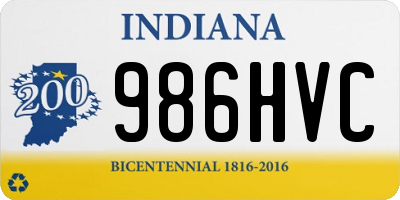 IN license plate 986HVC