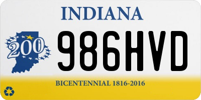 IN license plate 986HVD