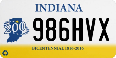 IN license plate 986HVX