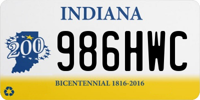 IN license plate 986HWC