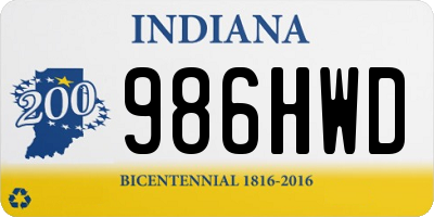 IN license plate 986HWD