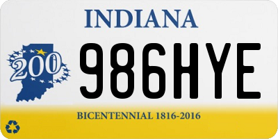 IN license plate 986HYE