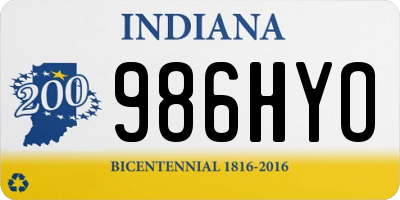 IN license plate 986HYO