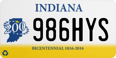 IN license plate 986HYS