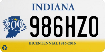 IN license plate 986HZO