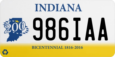 IN license plate 986IAA