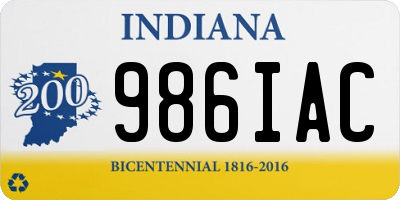 IN license plate 986IAC