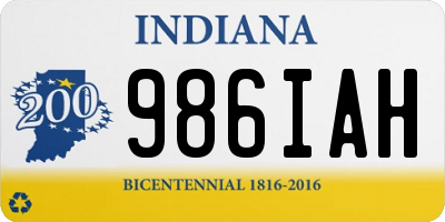 IN license plate 986IAH