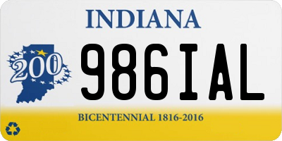 IN license plate 986IAL