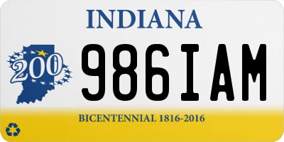 IN license plate 986IAM
