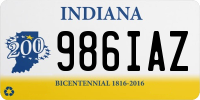 IN license plate 986IAZ