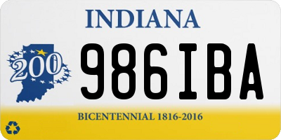 IN license plate 986IBA