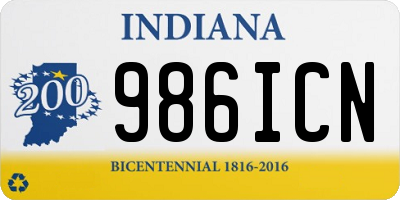 IN license plate 986ICN