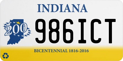 IN license plate 986ICT