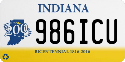 IN license plate 986ICU