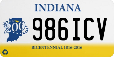 IN license plate 986ICV