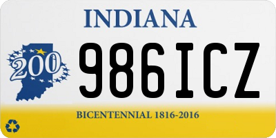 IN license plate 986ICZ