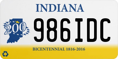 IN license plate 986IDC