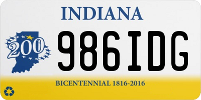 IN license plate 986IDG