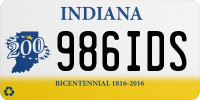 IN license plate 986IDS