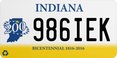 IN license plate 986IEK