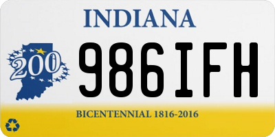 IN license plate 986IFH