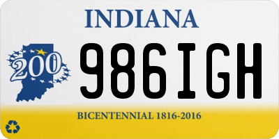 IN license plate 986IGH