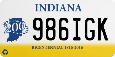 IN license plate 986IGK