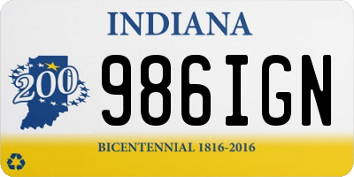 IN license plate 986IGN