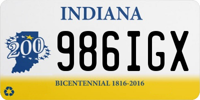 IN license plate 986IGX