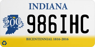 IN license plate 986IHC