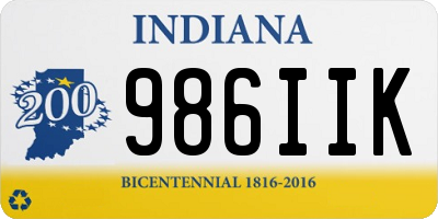 IN license plate 986IIK